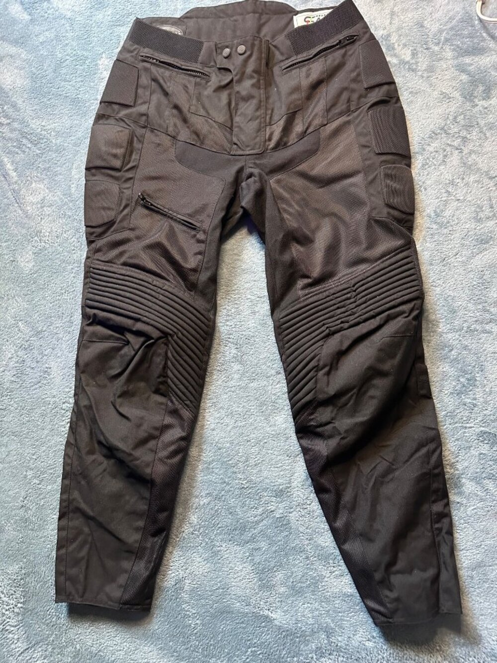 First Gear Hypertex Motorcycle Pants Overpants 12W Black Padded Protective Ride